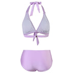 Damen Hoch geschnittener Bikini mit verstellbarem Halter und elegantem Knoten R&B