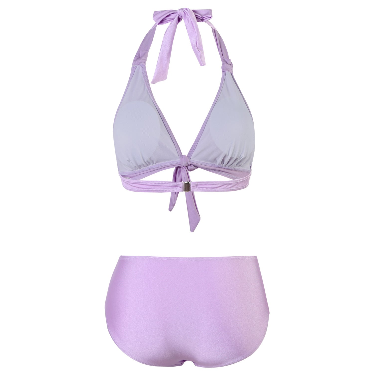 Damen Hoch geschnittener Bikini mit verstellbarem Halter und elegantem Knoten R&B