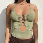 Damen Crop-Top mit einzigartigem Ring-Ausschnitt R&B