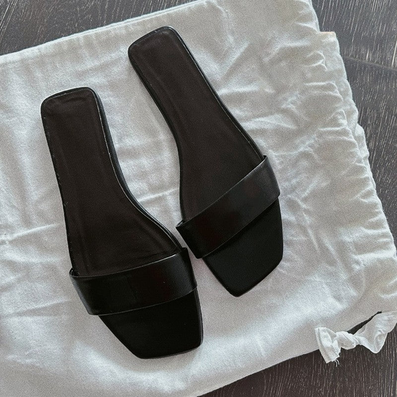 Damen Flache Pantoletten mit breitem Riemendesign und komfortabler Sohle R&B