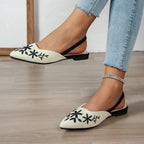 Damen Slingback-Ballerinas mit kunstvoller Stickerei und schickem spitzen Design R&B