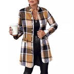Damen Modischer Karo-Blazer aus weichem Wollmix R&B
