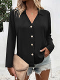 Damen Elegante Bluse mit Knopfleiste R&B