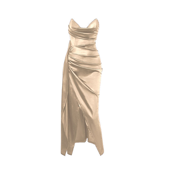 Damen figurbetontes Abendkleid mit asymmetrischem Saum und elegantem Schnitt R&B