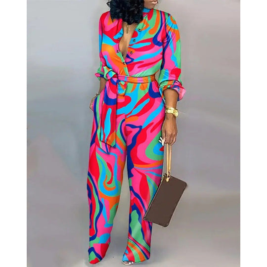 Damen Denim Jumpsuit mit modischem Patchwork-Design und praktischen Taschen R&B