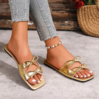 Damen elegante Slides mit stilvollem Schleifen-Design R&B