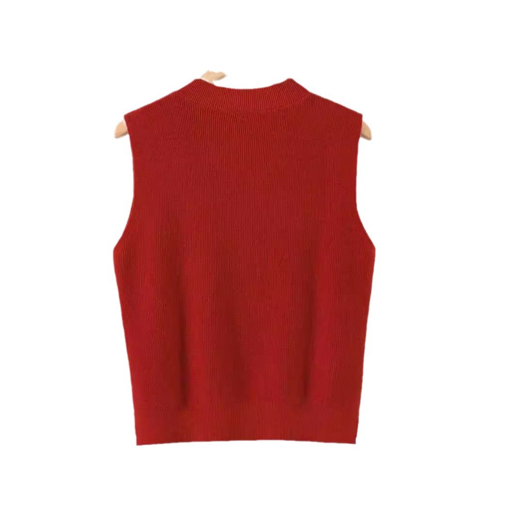 Damen elegantes V-Ausschnitt Strickoberteil R&B
