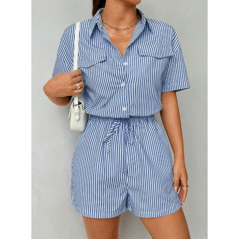 Damen Kurzoverall mit taillierter Passform und praktischen Taschen R&B
