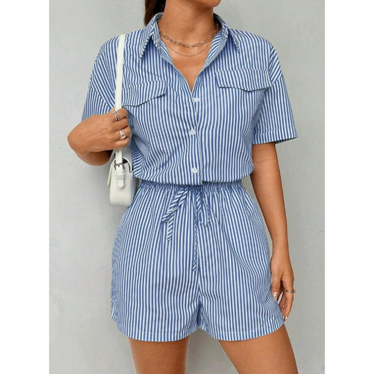 Damen Kurzoverall mit taillierter Passform und praktischen Taschen R&B