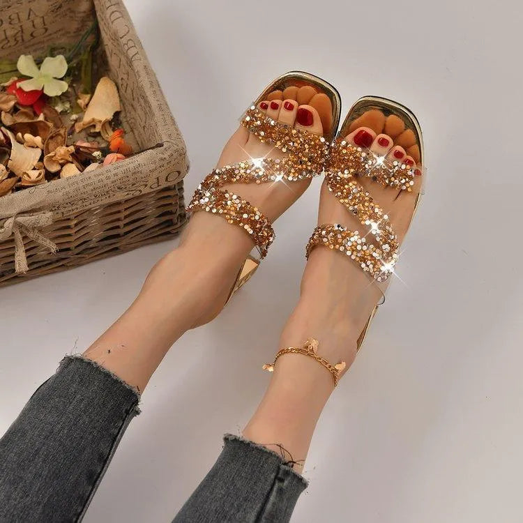 R&B | Sandalen mit Absätzen und Pailletten