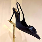 Damen Slingback Pumps mit eleganter Satinverzierung R&B