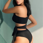 Damen Einseitig Schulterfreier Bikinimoden R&B