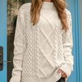 Damen Strickpullover mit aufwendigem Zopfmuster und lässigem Schnitt R&B