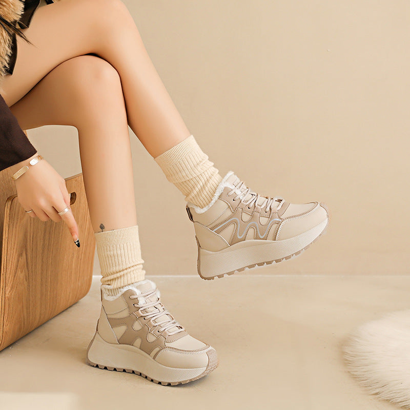 Damen High-Top Sneakers mit samtigem Innenfutter und rutschfester Sohle R&B