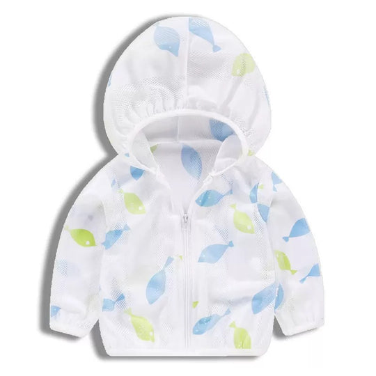 Unisex nan leichte kapuzen mesh sonnenschutzjacke mit süßem bärendruck R&B