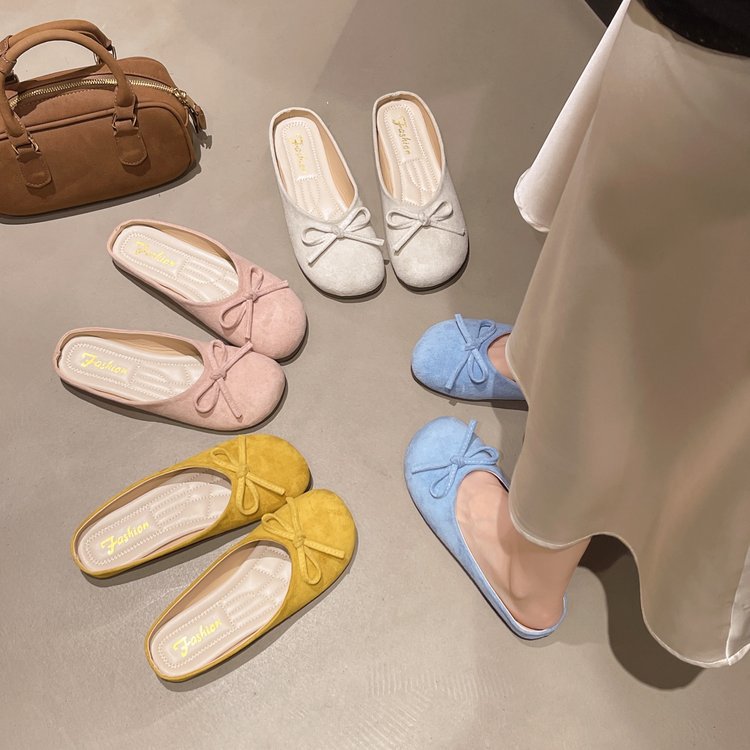 Damen elegante Slipper mit dekorativer Schleifenverzierung R&B