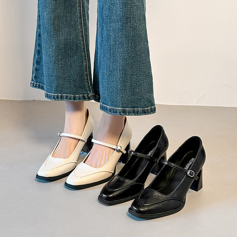Damen Mary Jane Pumps mit komfortablem Blockabsatz und modischem Riemchen