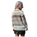 Damen Strickpullover mit grafischem Muster und lässigem Schnitt R&B