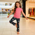 Mädchen Leggings mit verspieltem Einhorn- und Blütenmuster R&B
