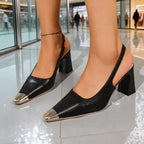 Damen Slingback-Pumps mit metallischem Zehenbereich R&B