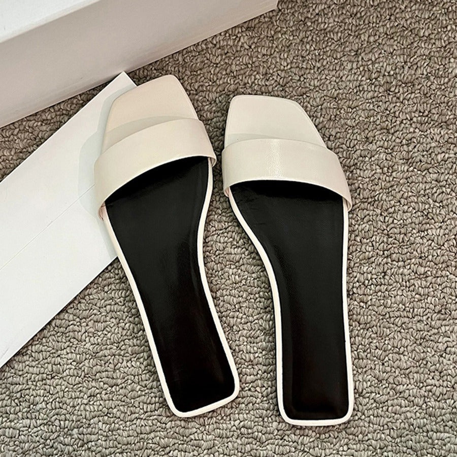 Damen Elegante und moderne Slides mit breitem Riemen R&B
