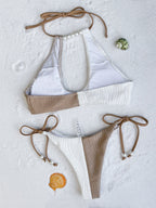 Damen Cut-Out Bikini mit Perlenakzenten