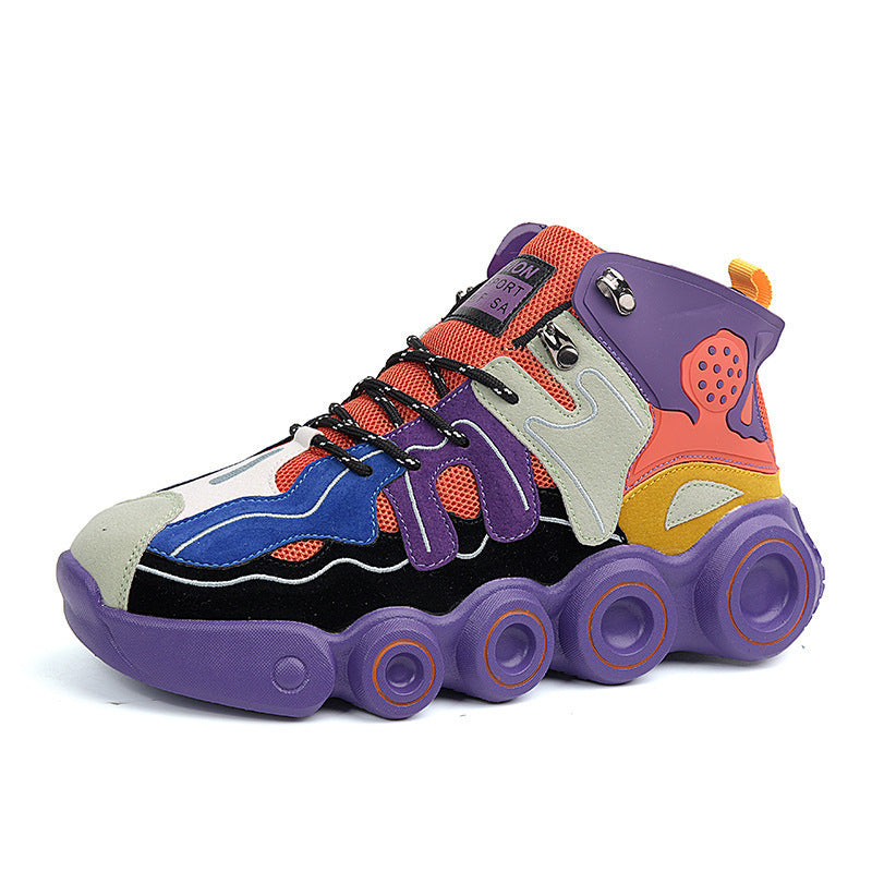 Damen Sportliche High-Top Sneakers mit farbenfrohem Design R&B
