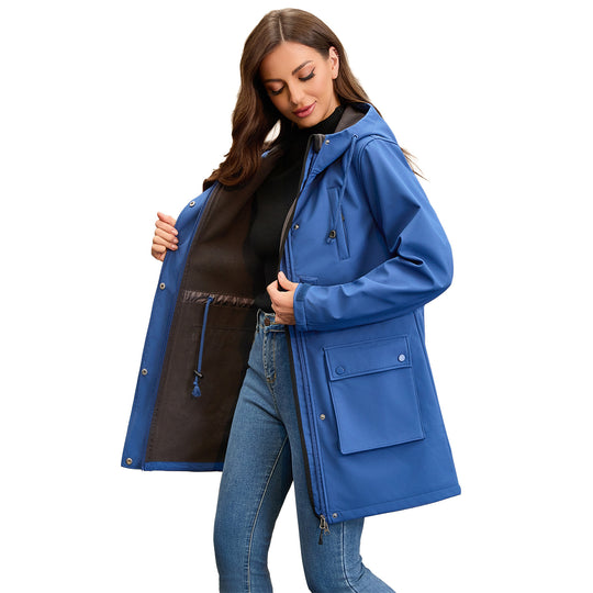 Damen funktionale Outdoor-Jacke mit verstellbarem Taillenzug und Innenfutter R&B