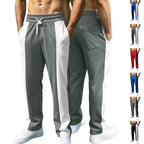 Herren nan sportliche Jogginghose mit Kontrast-Seiteneinsätzen, elastischem Bund, Kordelzug und Seitentaschen R&B
