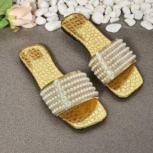 Damen Glamouröse Riemen-Sandalen mit Perlen-Applikation R&B