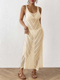 Damen luftiges Häkel-Midi-Kleid R&B