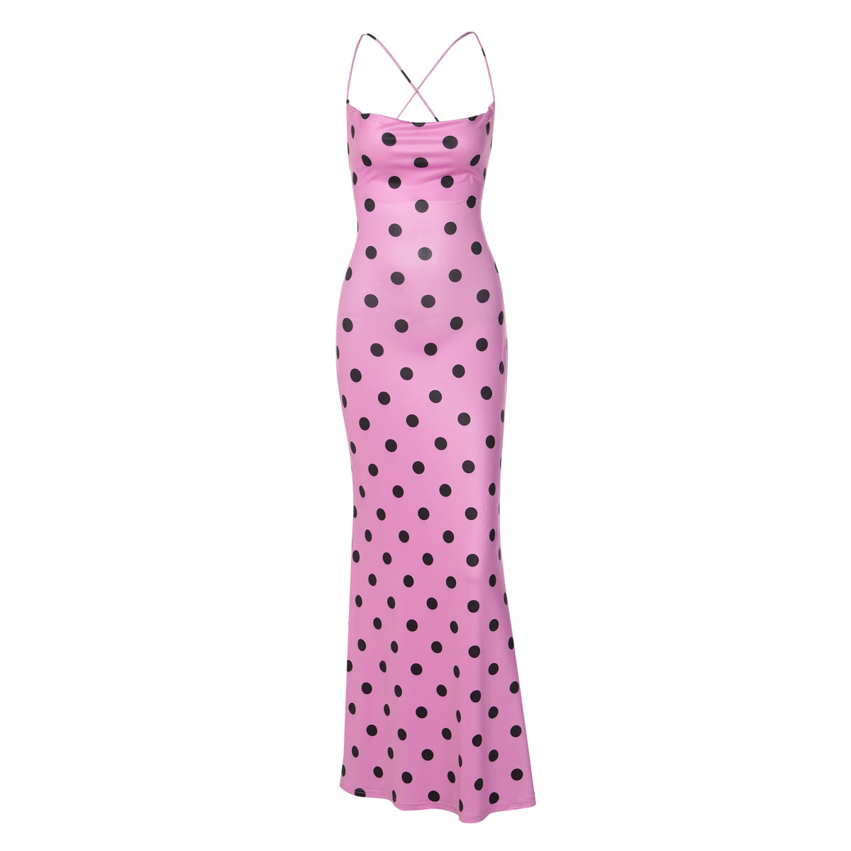 Damen Maxikleid mit anspruchsvoller Kragen- und Trägerdetails R&B