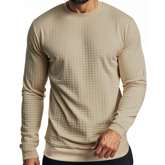 Herren Langarm-Sweatshirt mit strukturiertem Design und elastischem Bund R&B