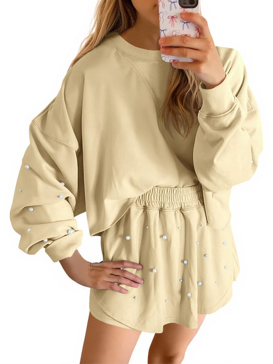 Damen Sportliches Sweatshirt- und Rock-Set R&B