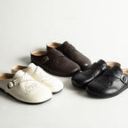 Damen modische Clogs mit geschmackvollem Schnallenakzent und hochwertiger Lederoberfläche R&B