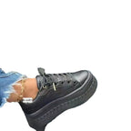Damen Plateau Sneakers mit elastischem Obermaterial und modischen Applikationen R&B