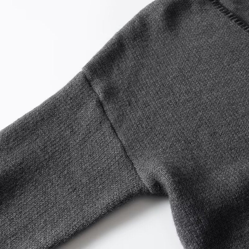 Damen lässiger Strickpullover mit V-Ausschnitt und praktischen Taschen R&B