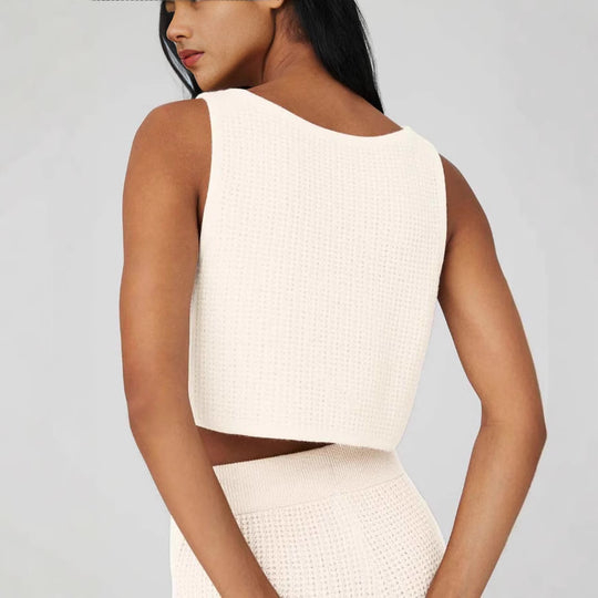 Damen lässiges Crop-Top und Shorts Set aus atmungsaktiver Baumwolle R&B