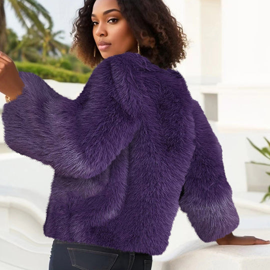 Damen Kuschelige Fleecejacke mit Lockenstruktur R&B