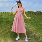 Damen Midikleid mit gerafftem Oberteil und schwingendem Saum R&B