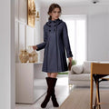 Damen modischer Trenchcoat mit Kapuze und praktischen Taschen R&B