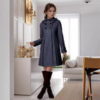 Damen modischer Trenchcoat mit Kapuze und praktischen Taschen R&B