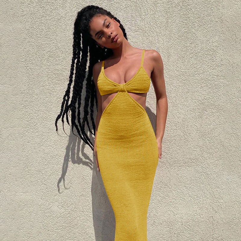 Damen figurbetontes Cut-Out-Maxikleid mit innovativem Design R&B