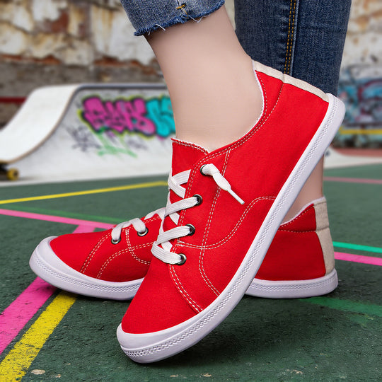 Damen Bequeme Canvas Sneakers mit atmungsaktiver Innensohle R&B