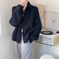 Damen Strickjacke mit hohem Kragen und durchgehendem Reißverschluss
