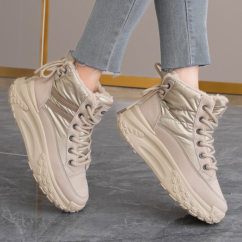 Damen Winterliche High-Top Sneakers mit kuscheligem Innenfutter und rutschfester Sohle R&B
