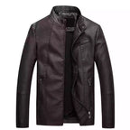 Herren modische Kunstlederjacke mit stylischem Steppdesign