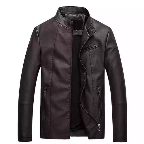 Herren modische Kunstlederjacke mit stylischem Steppdesign R&B