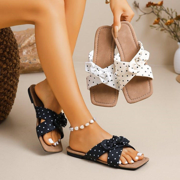 Damen modische Slippers mit Schleifen-Applikation R&B