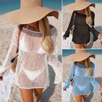 Damen transparente Strandbluse mit funkelndem Effekt EB